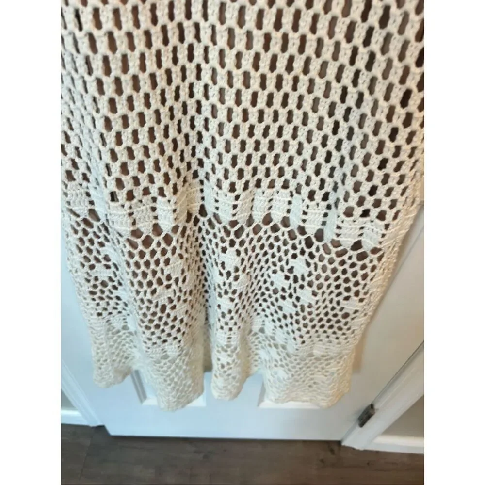MICHAEL KORS Knit Ivory Dress knee length sleeves cotton with underdress